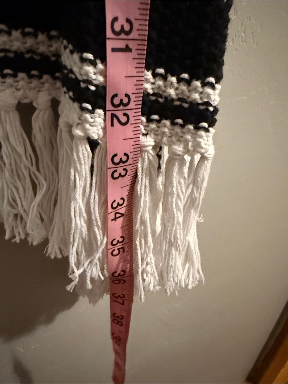 Tommy Bahama White Open-Front Fringe Long Cardigan with Black Stripes - Picture 7 of 7